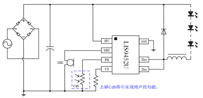 声光控灯芯片lis9452u【规格书 引脚 参数】